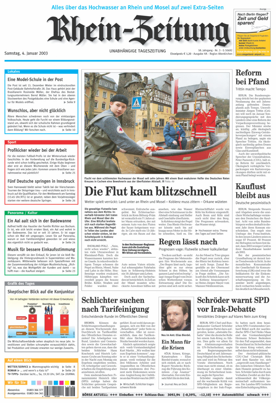 Rhein-Zeitung Kreis Altenkirchen vom Samstag, 04.01.2003