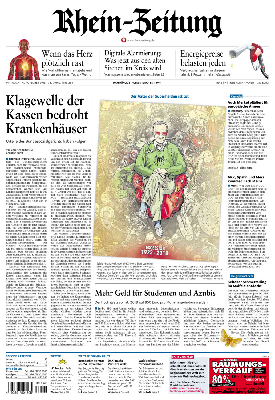 Rhein-Zeitung Kreis Altenkirchen vom Mittwoch, 14.11.2018