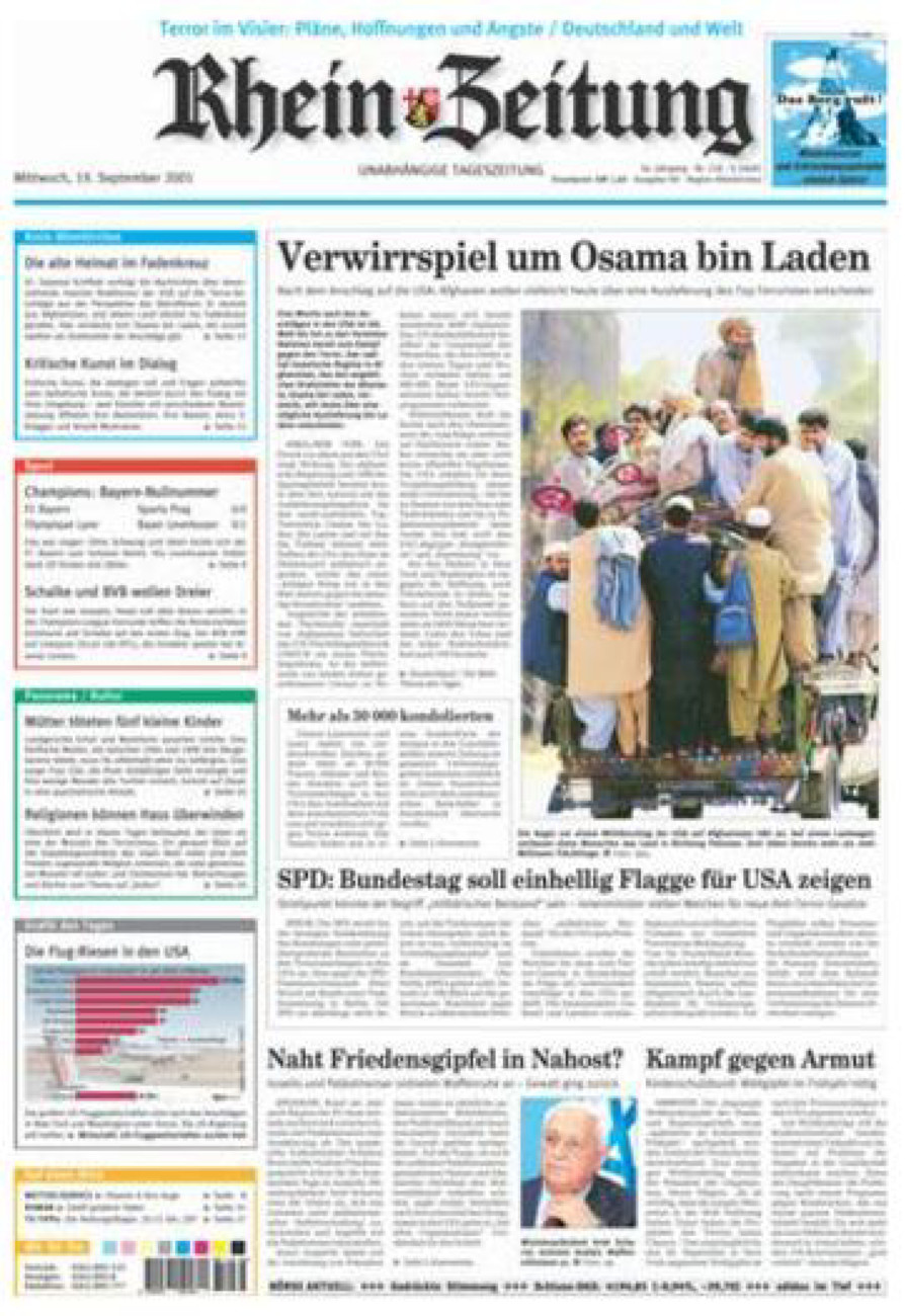 Rhein-Zeitung Kreis Altenkirchen vom Mittwoch, 19.09.2001