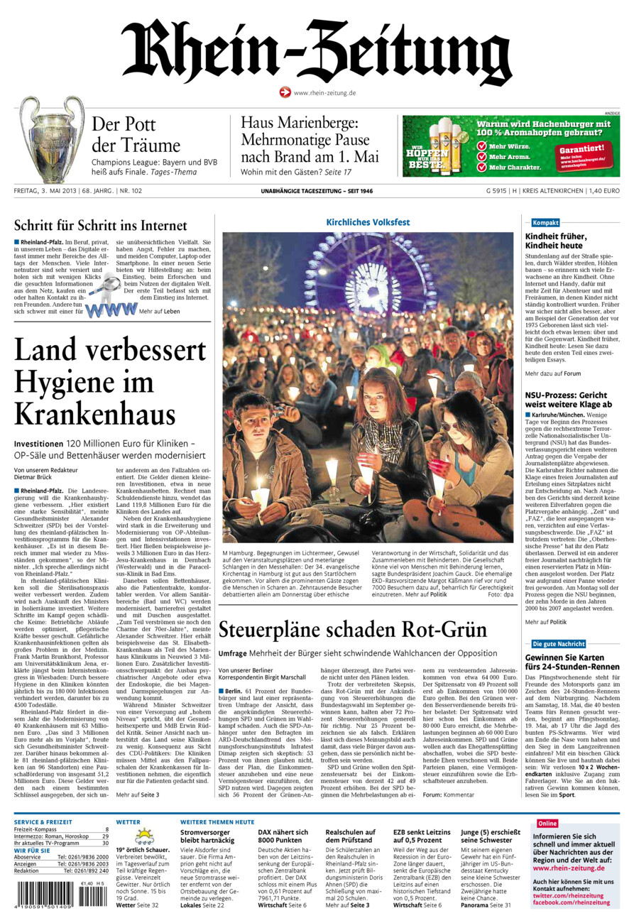 Rhein-Zeitung Kreis Altenkirchen vom Freitag, 03.05.2013