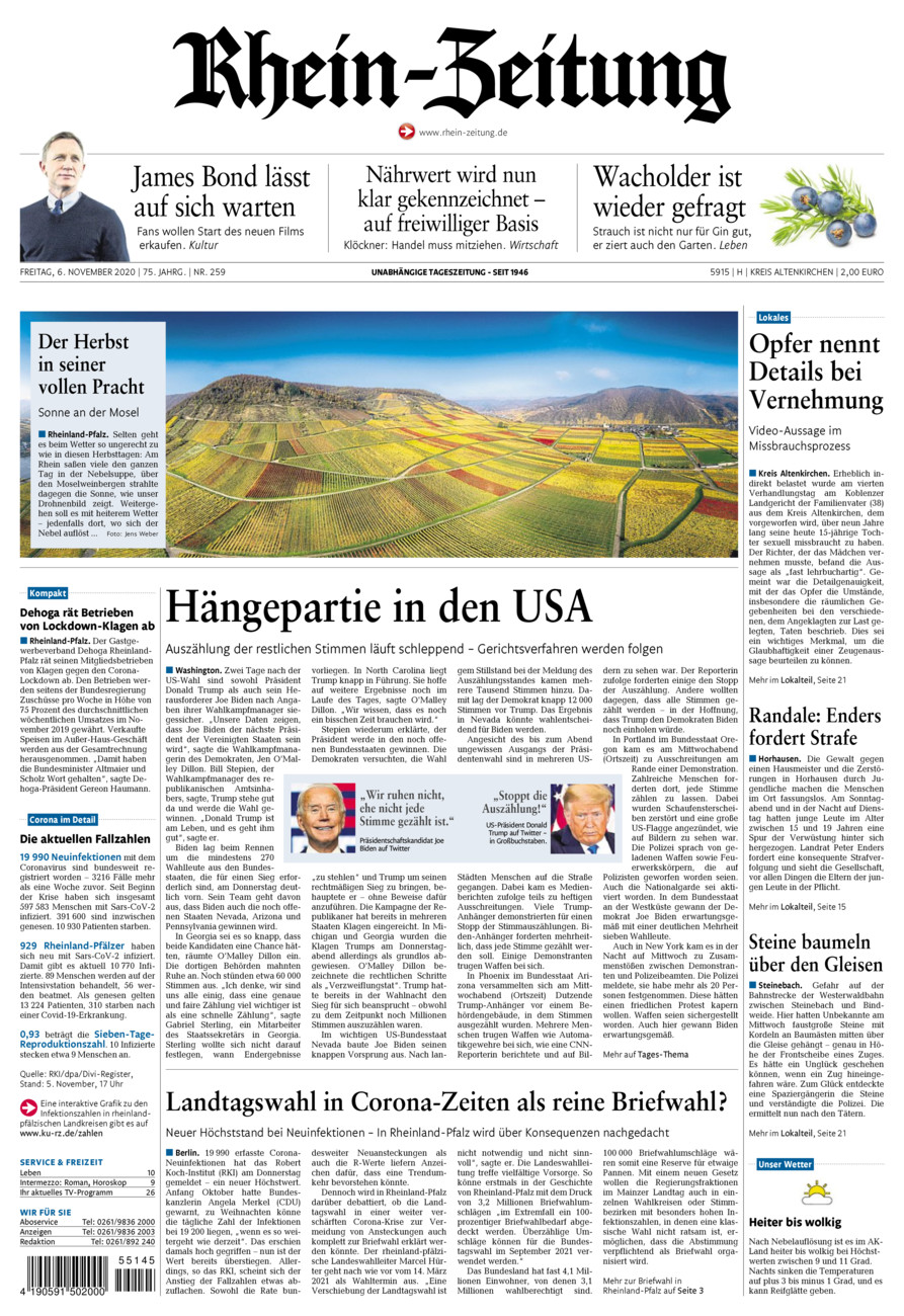 Rhein-Zeitung Kreis Altenkirchen vom Freitag, 06.11.2020