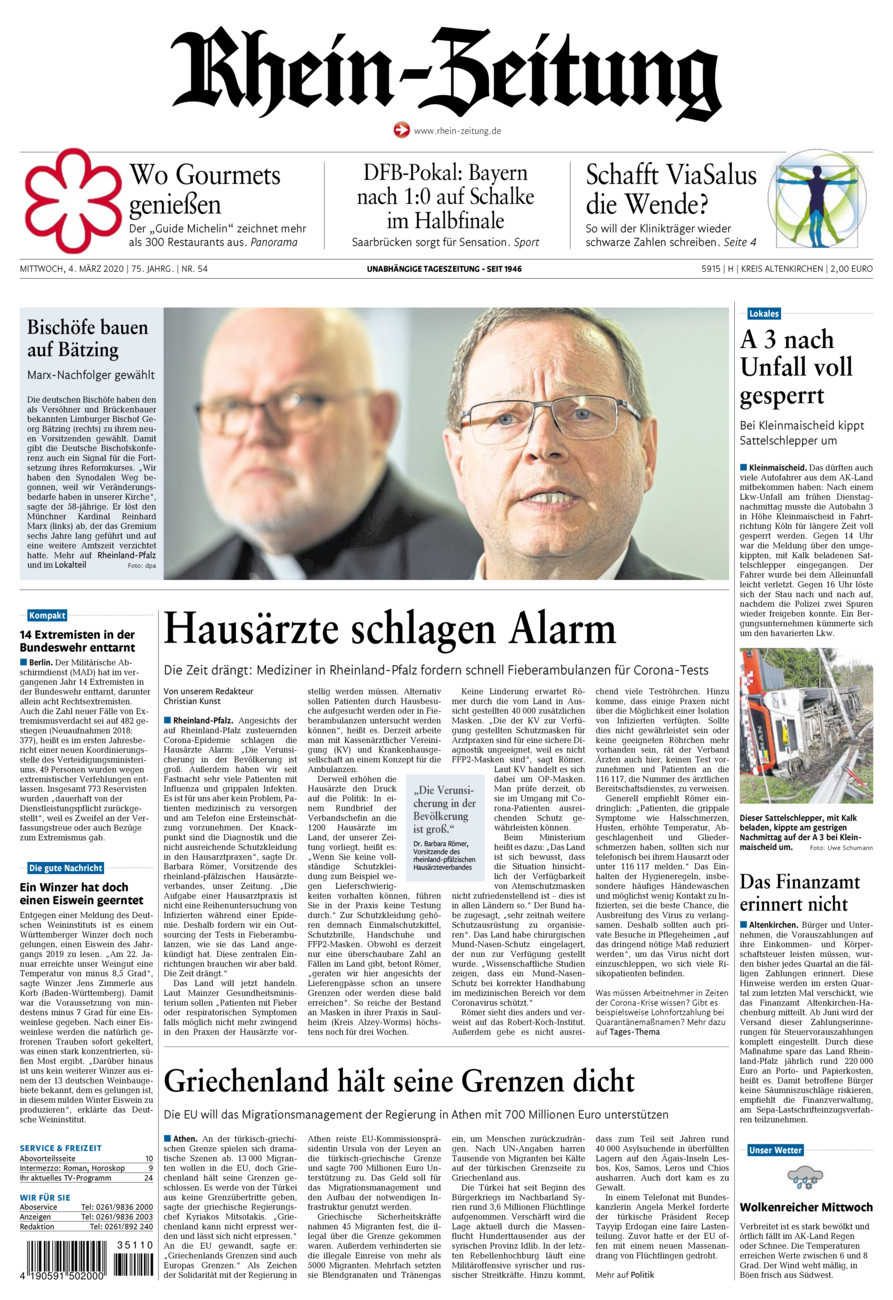 Rhein-Zeitung Kreis Altenkirchen vom Mittwoch, 04.03.2020