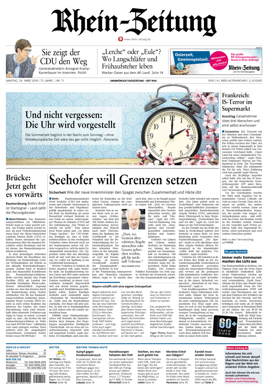 Rhein-Zeitung Kreis Altenkirchen vom Samstag, 24.03.2018