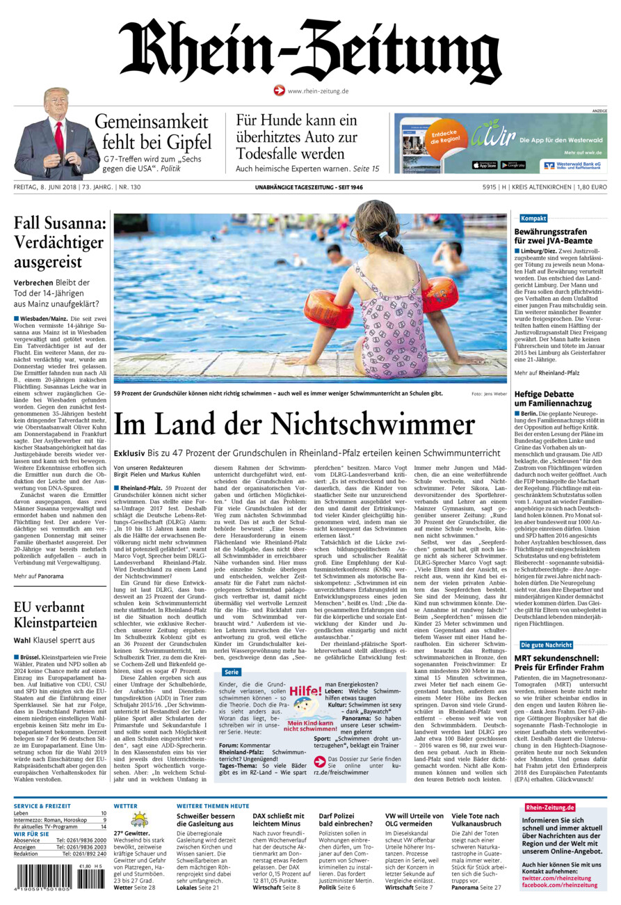Rhein-Zeitung Kreis Altenkirchen vom Freitag, 08.06.2018