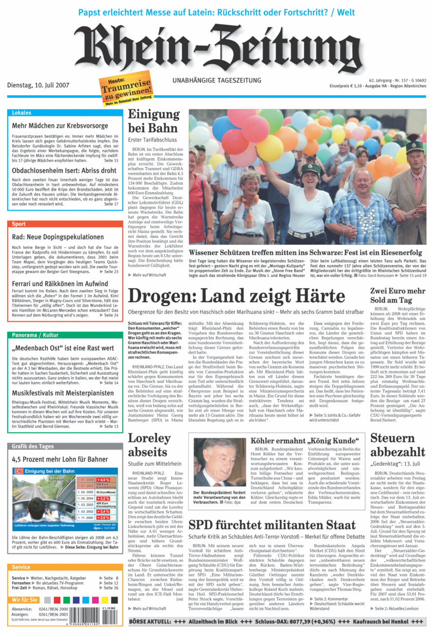 Rhein-Zeitung Kreis Altenkirchen vom Dienstag, 10.07.2007