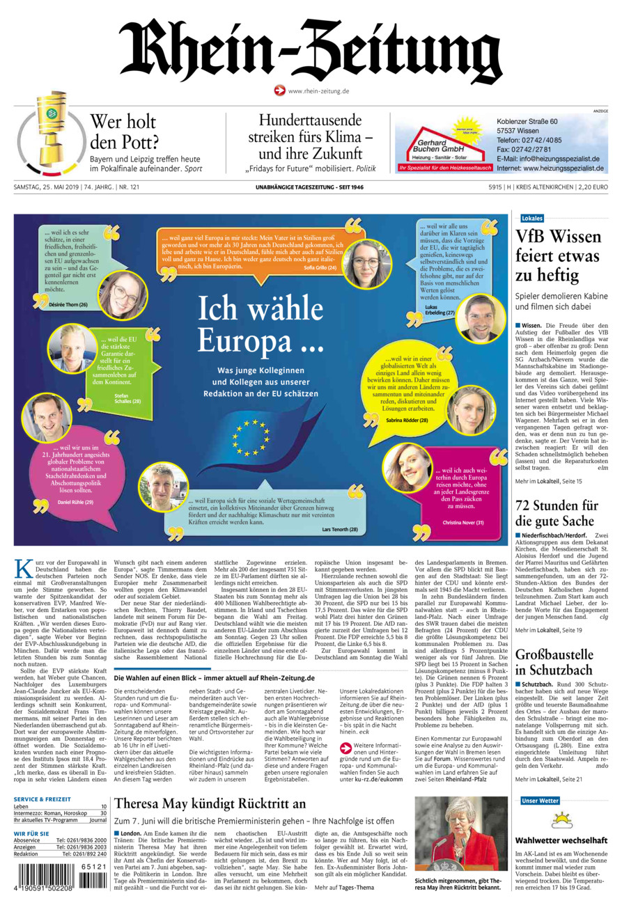 Rhein-Zeitung Kreis Altenkirchen vom Samstag, 25.05.2019