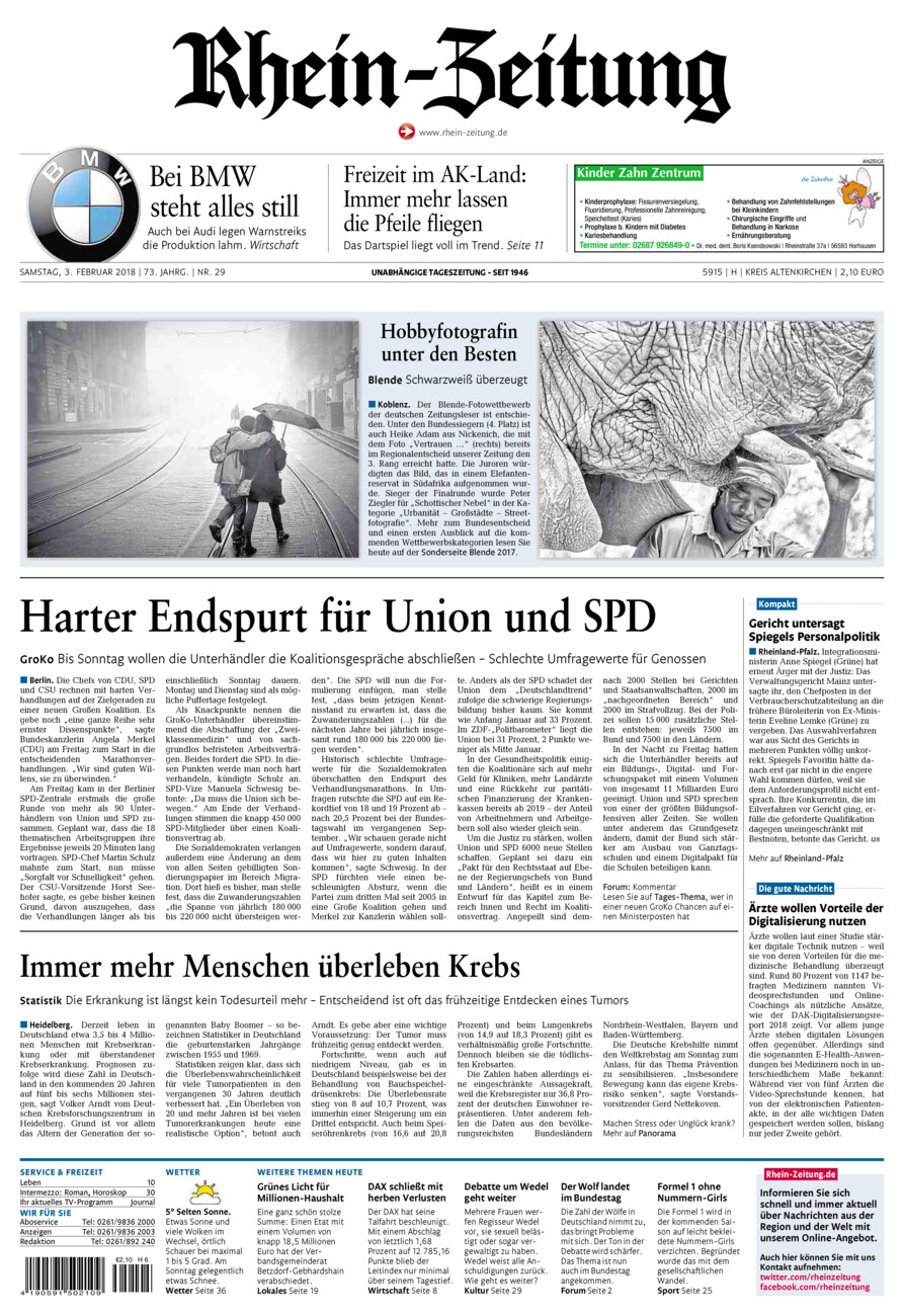 Rhein-Zeitung Kreis Altenkirchen vom Samstag, 03.02.2018