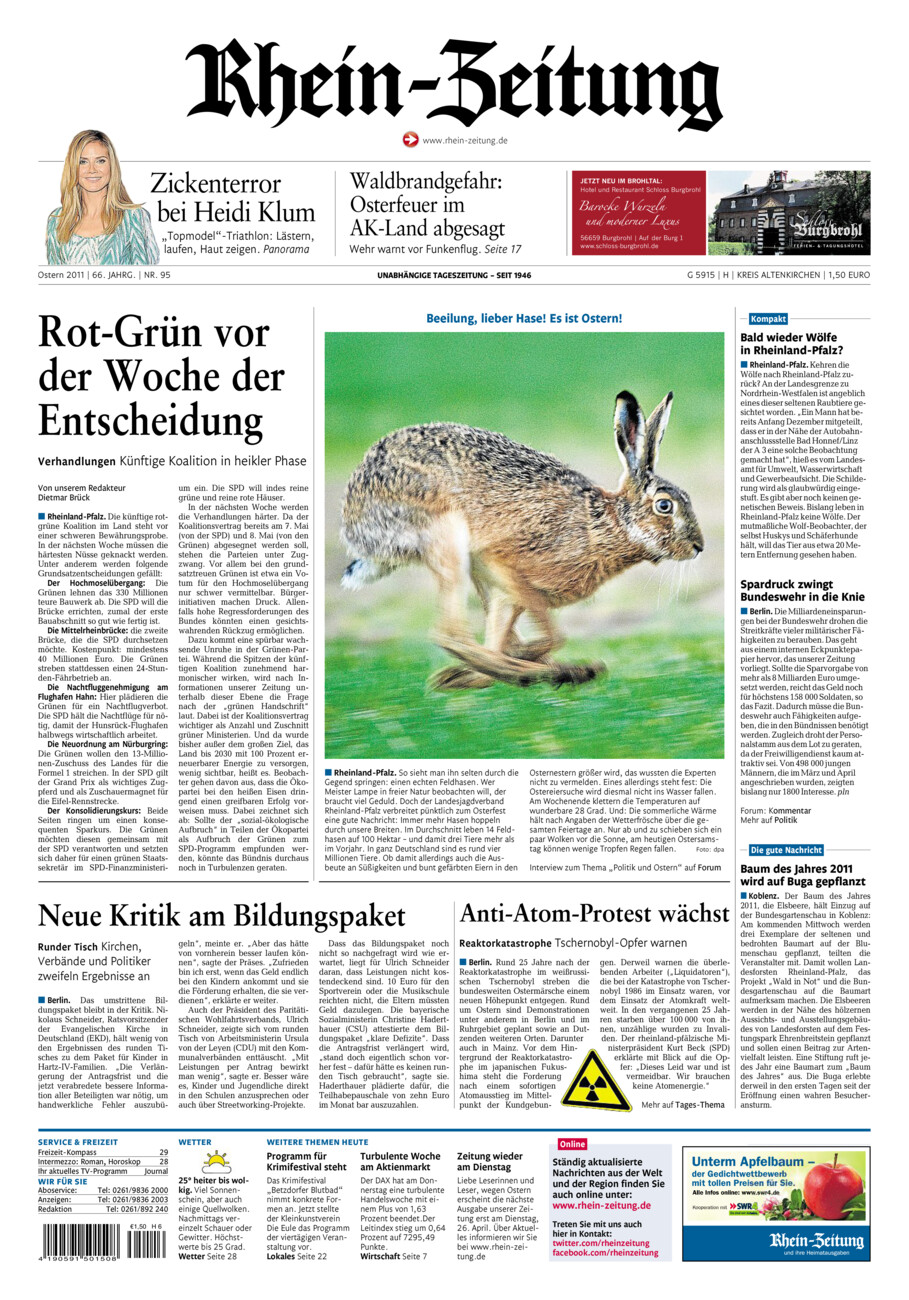 Rhein-Zeitung Kreis Altenkirchen vom Samstag, 23.04.2011