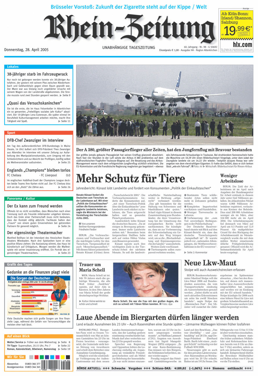 Rhein-Zeitung Kreis Altenkirchen vom Donnerstag, 28.04.2005