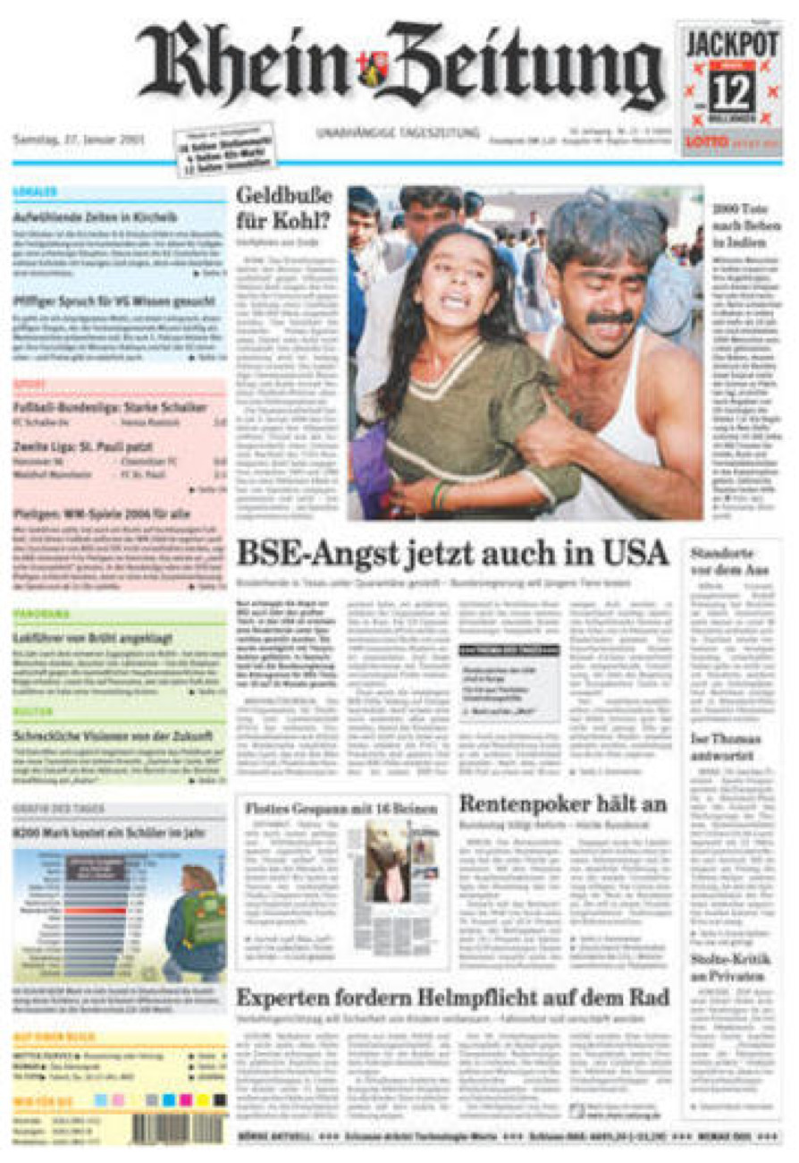 Rhein-Zeitung Kreis Altenkirchen vom Samstag, 27.01.2001