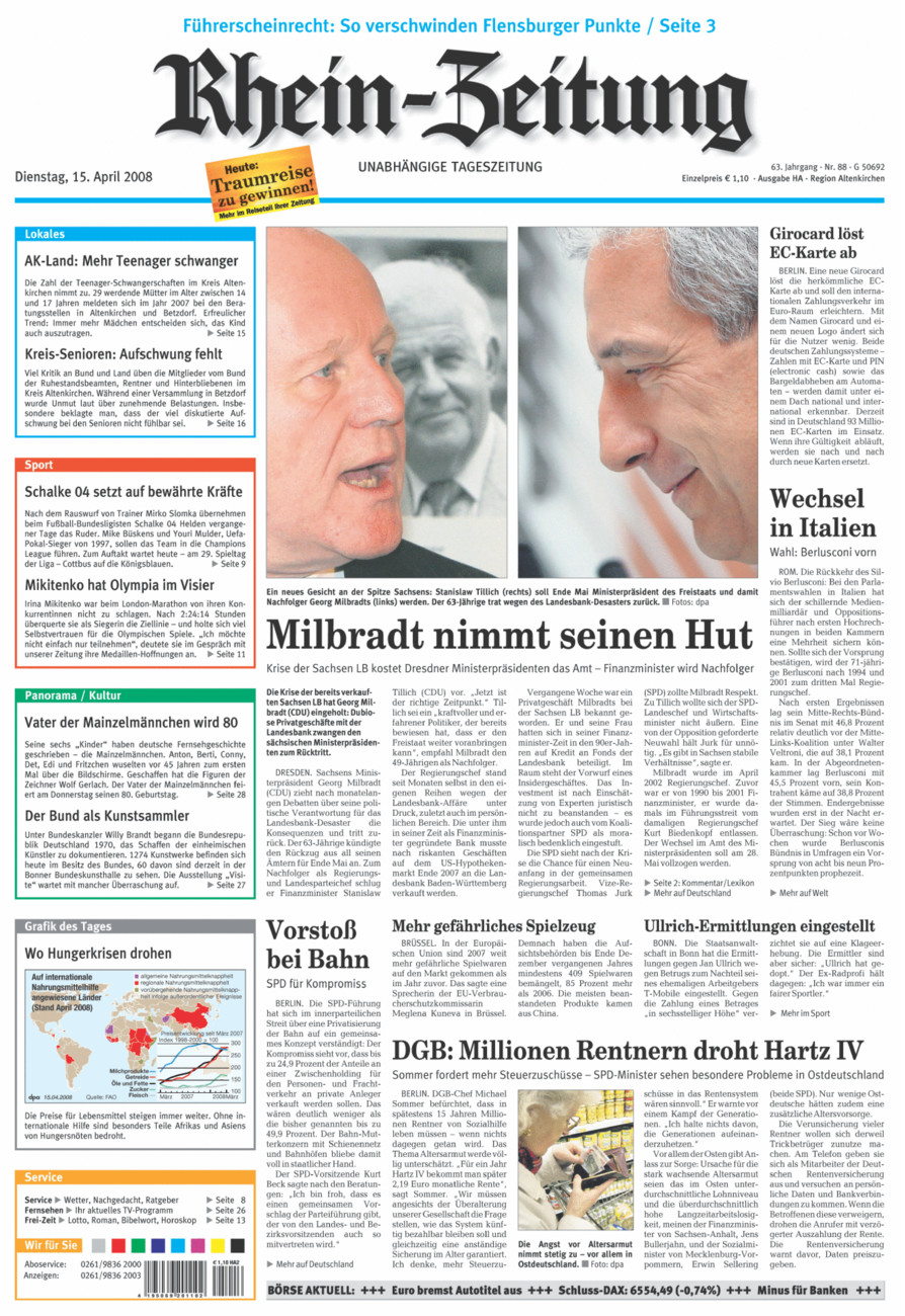 Rhein-Zeitung Kreis Altenkirchen vom Dienstag, 15.04.2008