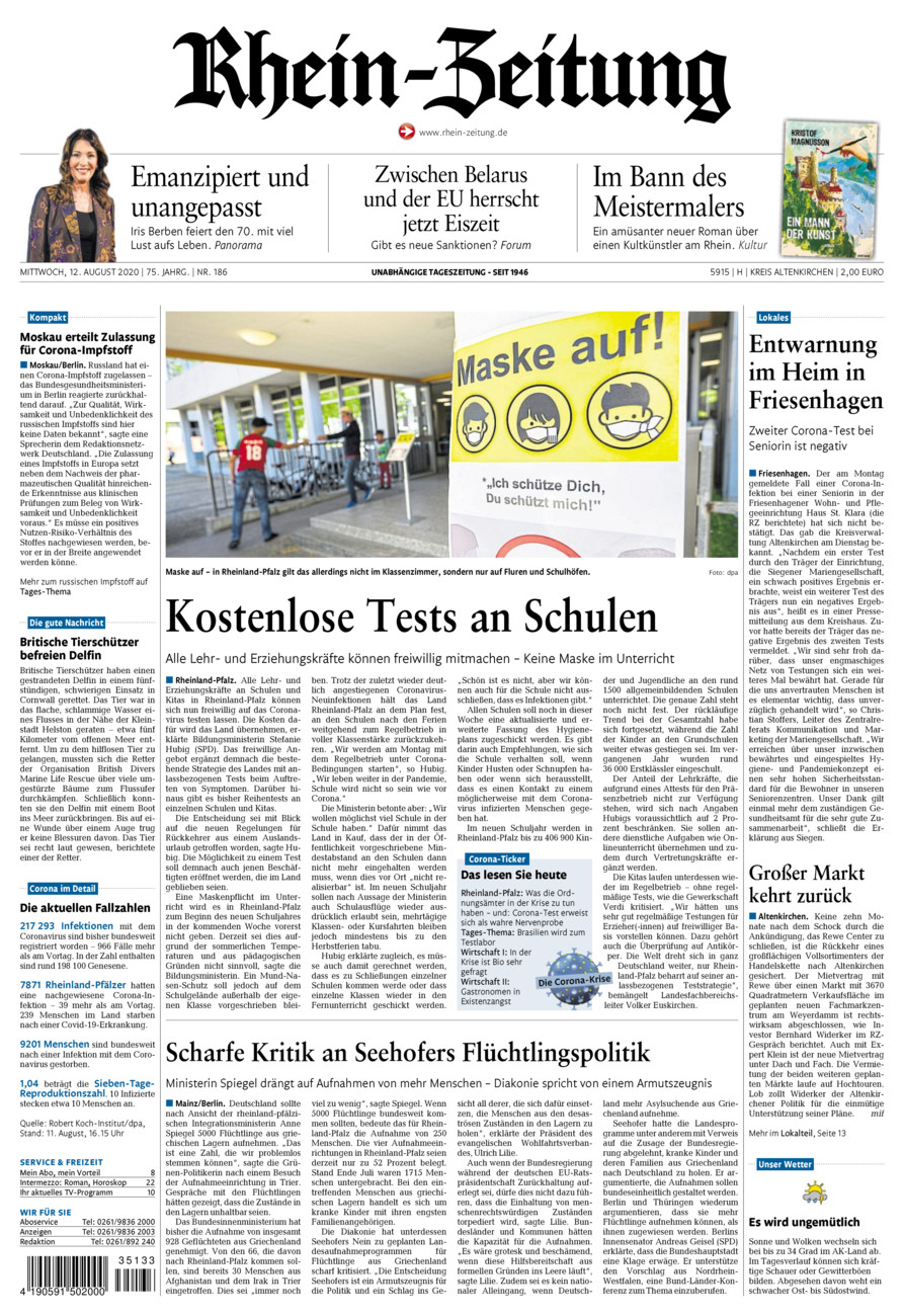 Rhein-Zeitung Kreis Altenkirchen vom Mittwoch, 12.08.2020