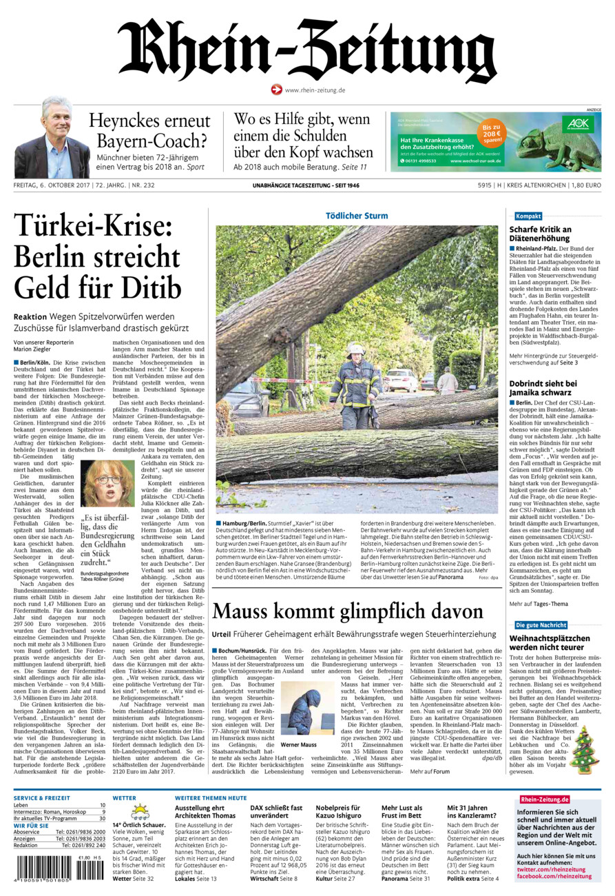 Rhein-Zeitung Kreis Altenkirchen vom Freitag, 06.10.2017