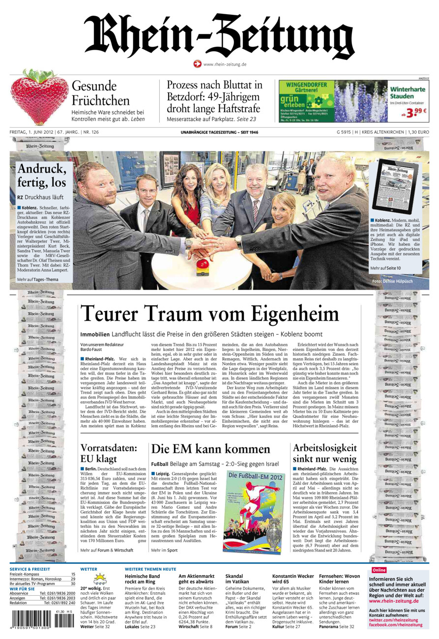 Rhein-Zeitung Kreis Altenkirchen vom Freitag, 01.06.2012