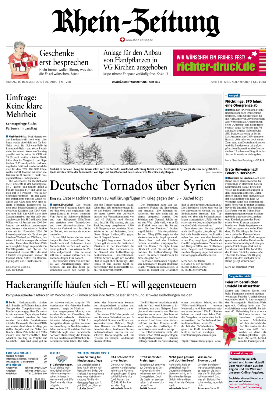 Rhein-Zeitung Kreis Altenkirchen vom Freitag, 11.12.2015