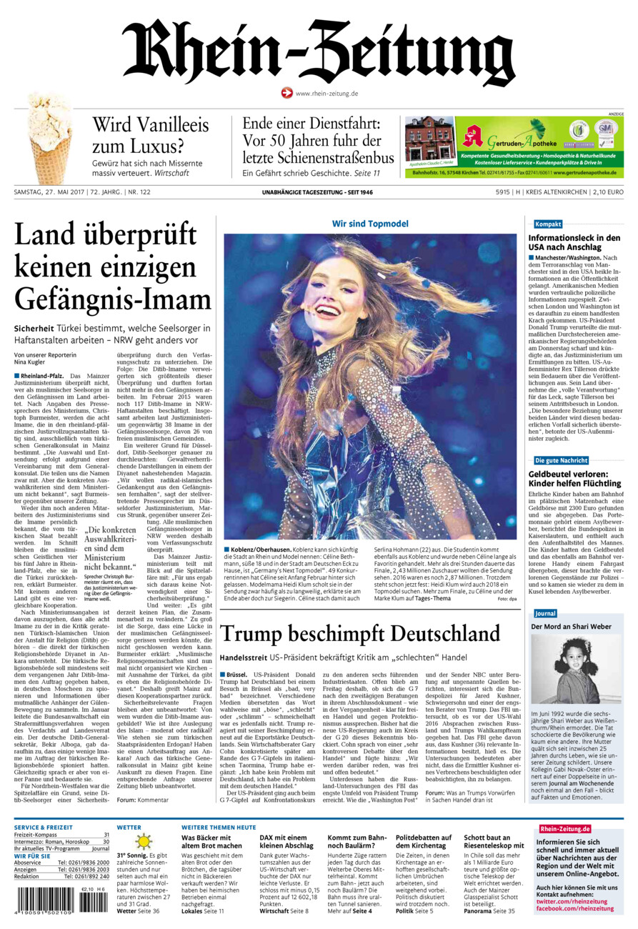 Rhein-Zeitung Kreis Altenkirchen vom Samstag, 27.05.2017