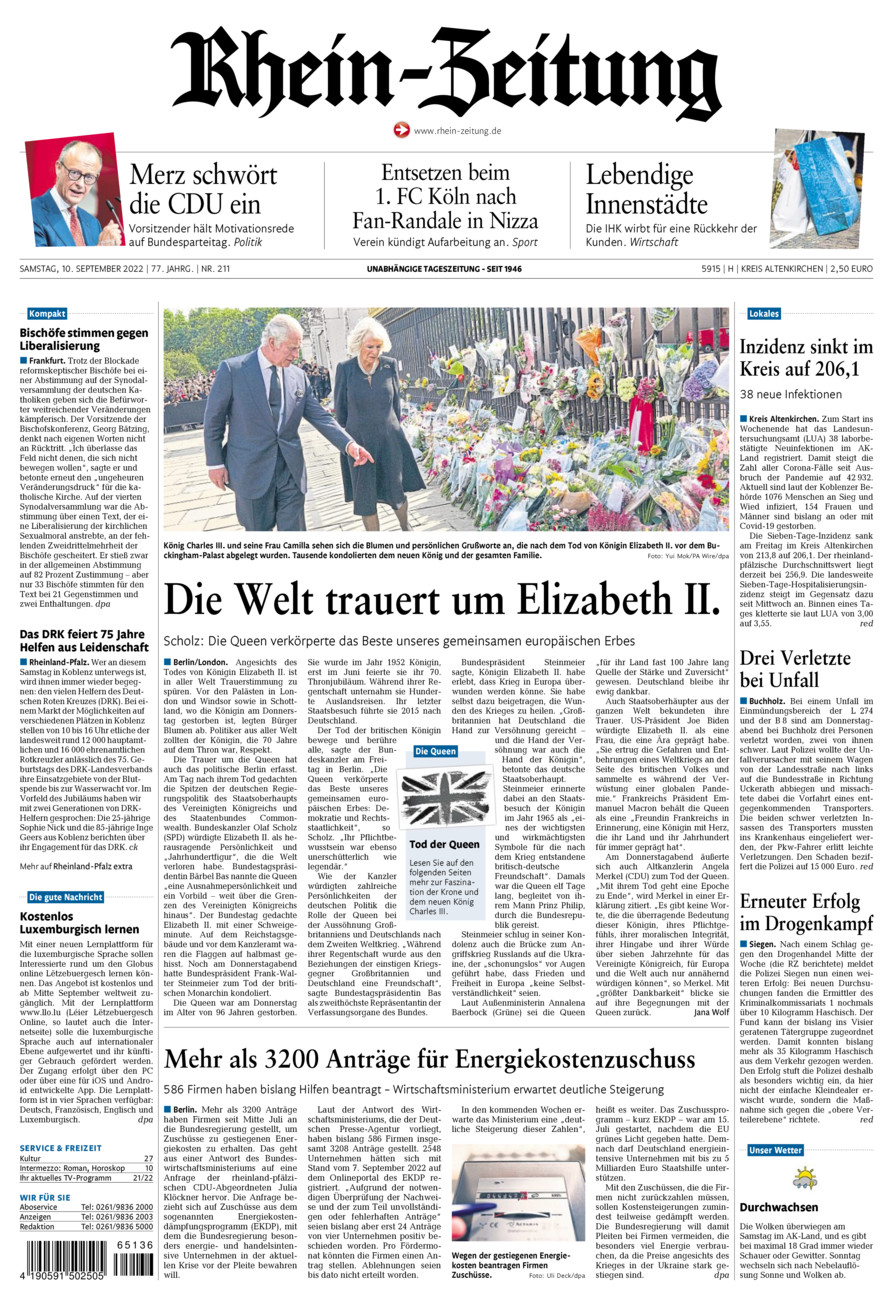 Rhein-Zeitung Kreis Altenkirchen vom Samstag, 10.09.2022