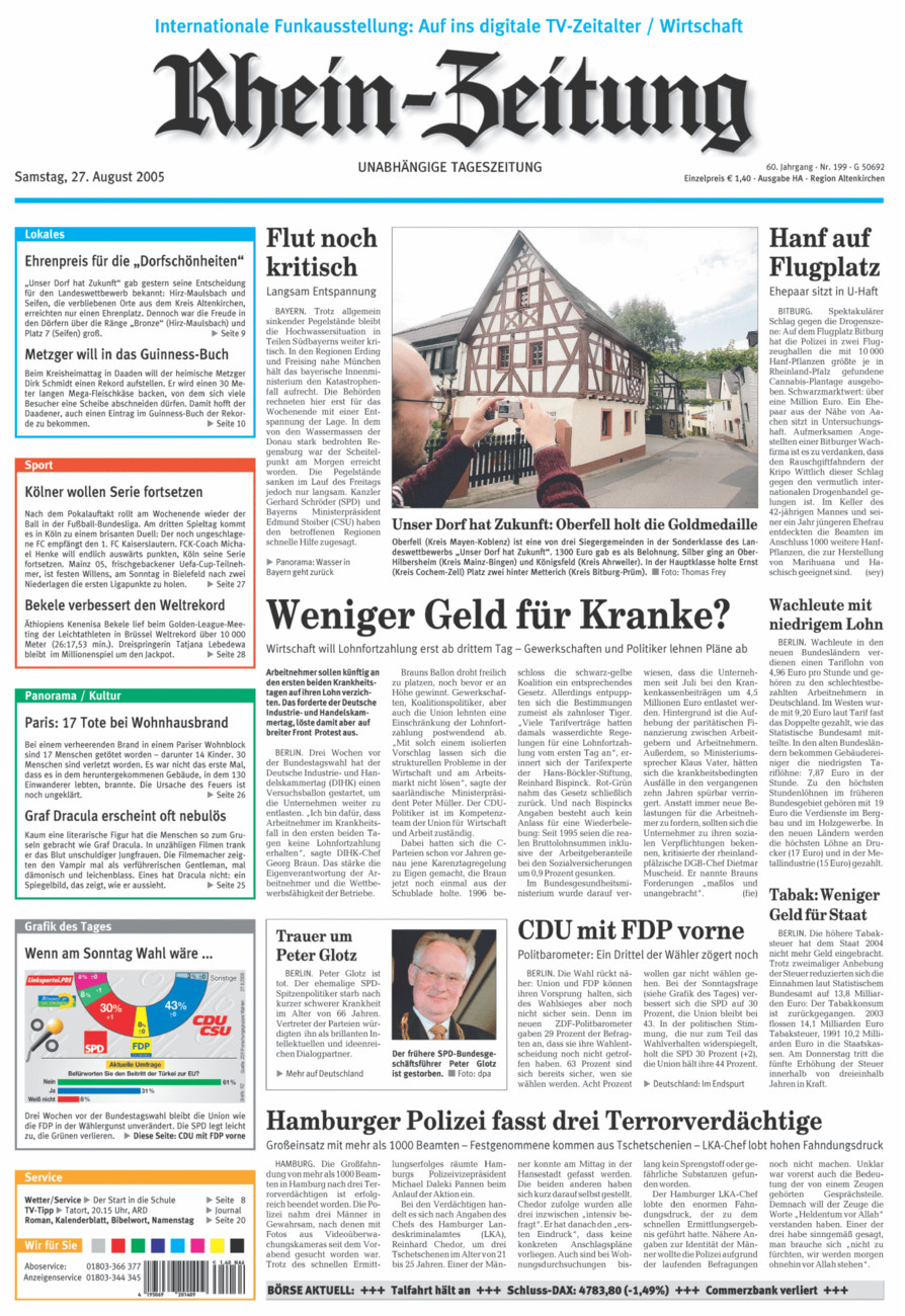 Rhein-Zeitung Kreis Altenkirchen vom Samstag, 27.08.2005