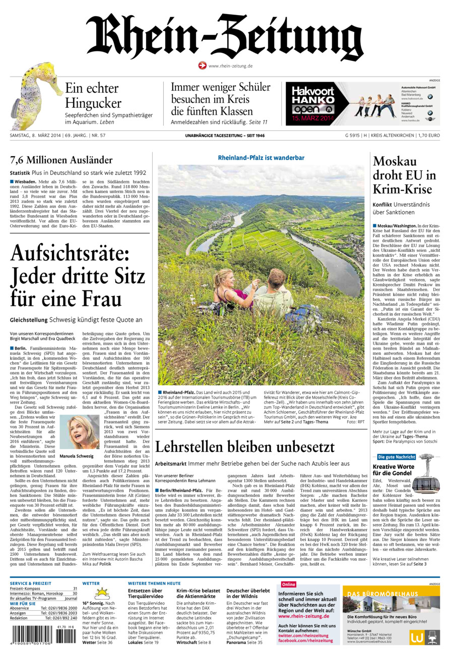 Rhein-Zeitung Kreis Altenkirchen vom Samstag, 08.03.2014