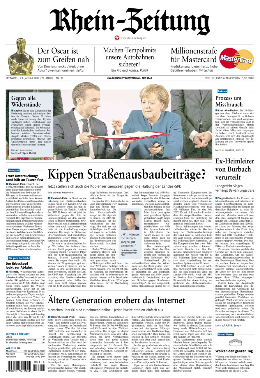 Rhein-Zeitung Kreis Altenkirchen vom Mittwoch, 23.01.2019