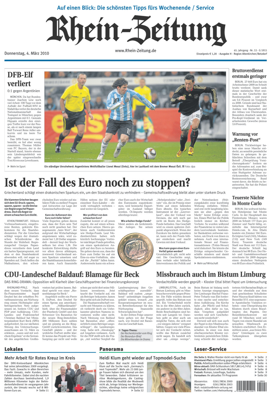 Rhein-Zeitung Kreis Altenkirchen vom Donnerstag, 04.03.2010