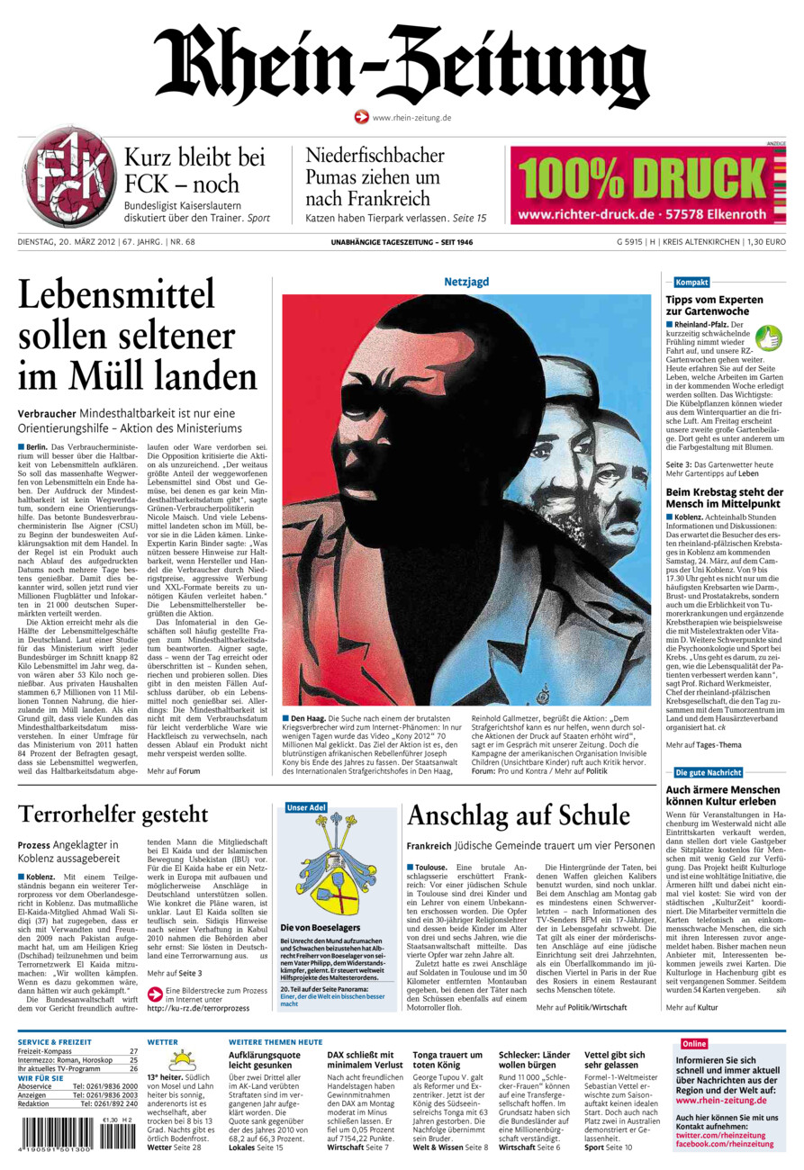 Rhein-Zeitung Kreis Altenkirchen vom Dienstag, 20.03.2012