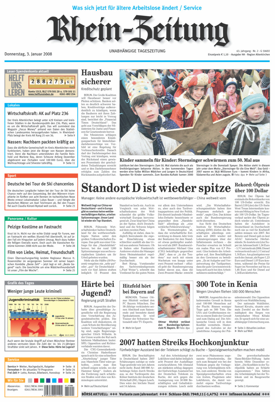 Rhein-Zeitung Kreis Altenkirchen vom Donnerstag, 03.01.2008