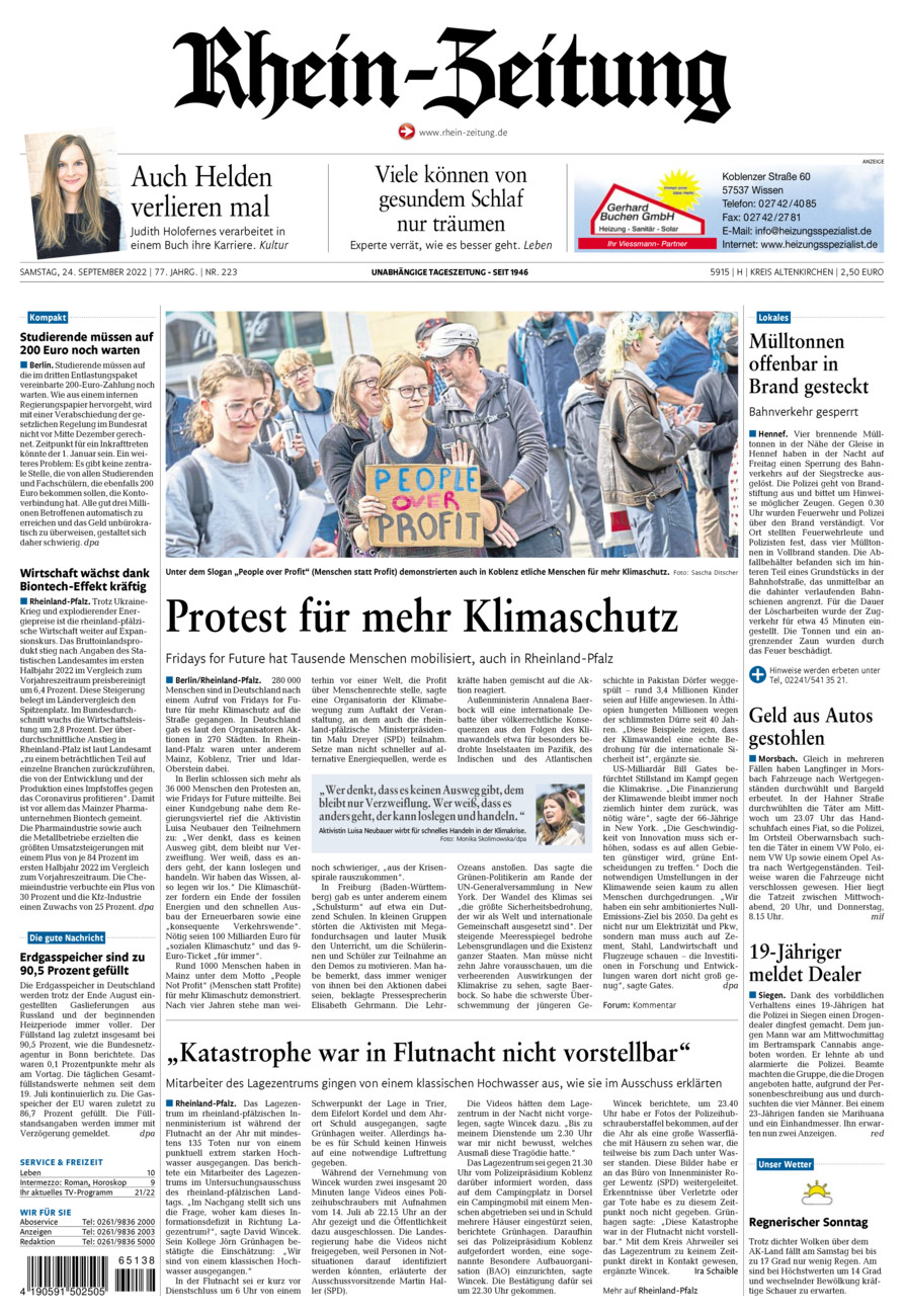 Rhein-Zeitung Kreis Altenkirchen vom Samstag, 24.09.2022