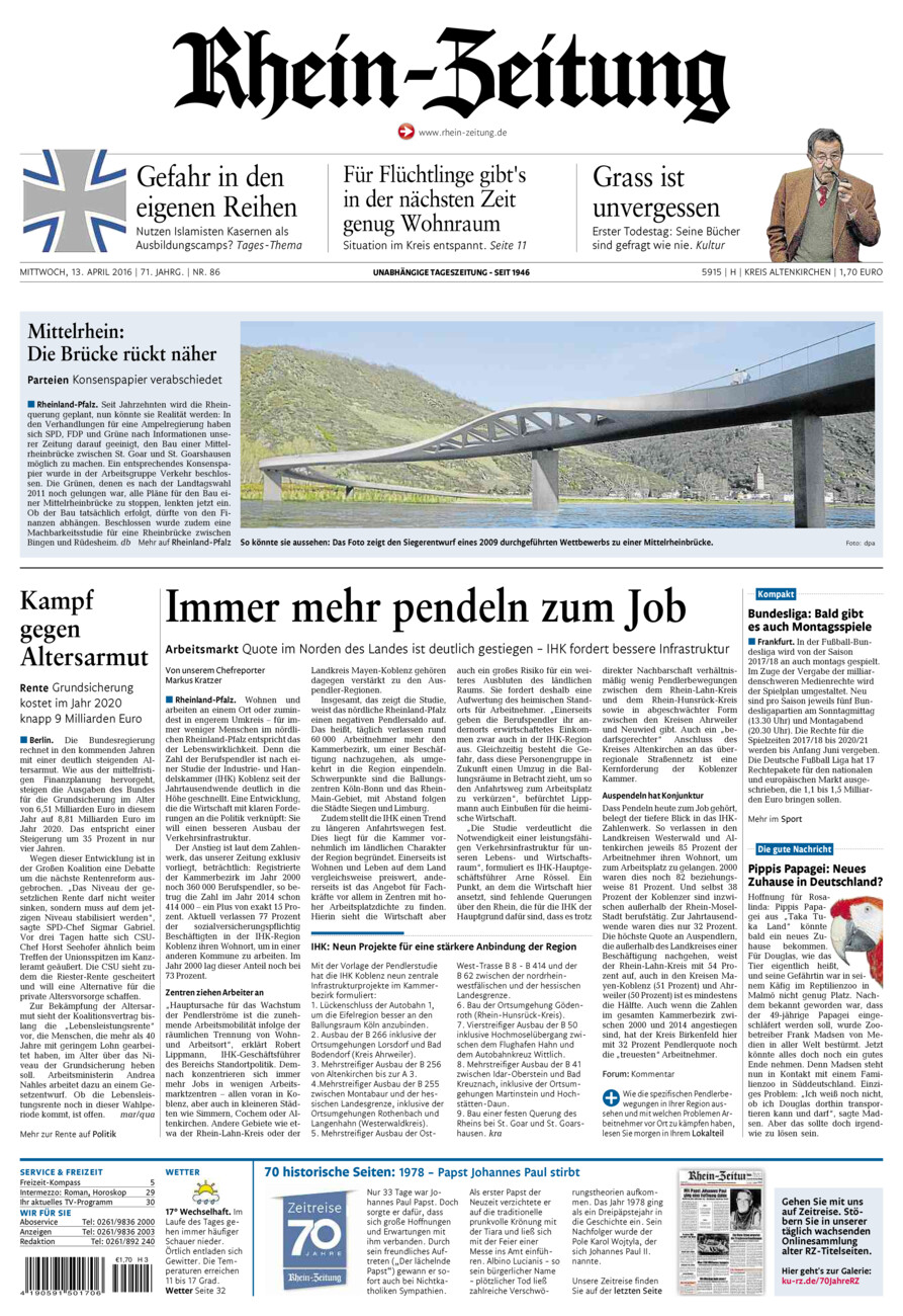 Rhein-Zeitung Kreis Altenkirchen vom Mittwoch, 13.04.2016