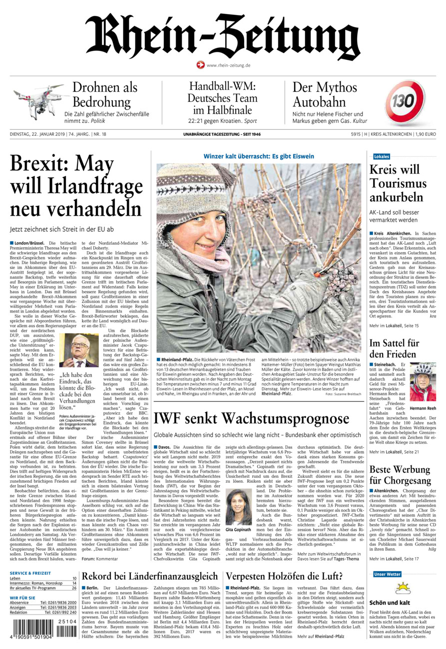 Rhein-Zeitung Kreis Altenkirchen vom Dienstag, 22.01.2019
