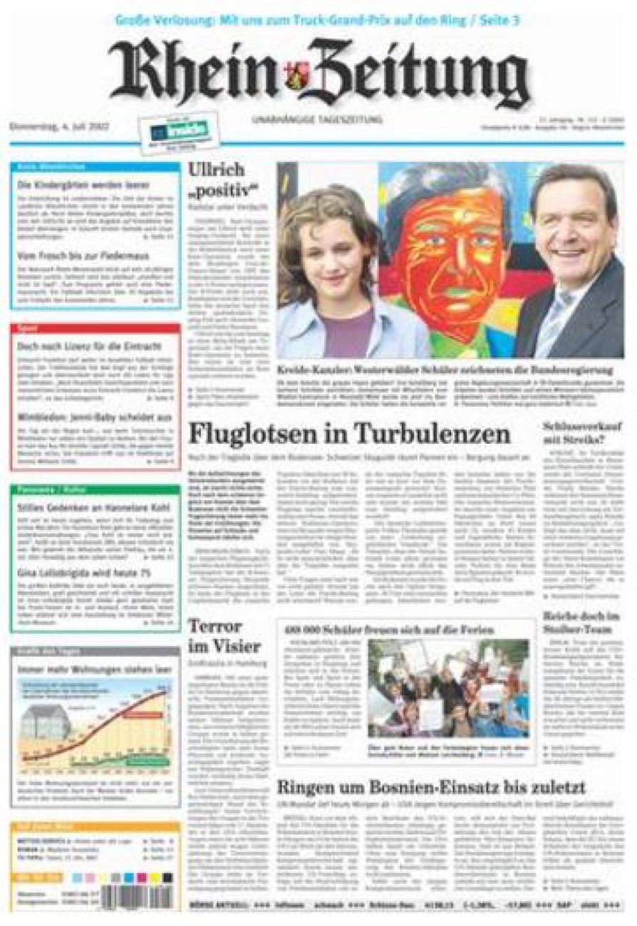 Rhein-Zeitung Kreis Altenkirchen vom Donnerstag, 04.07.2002