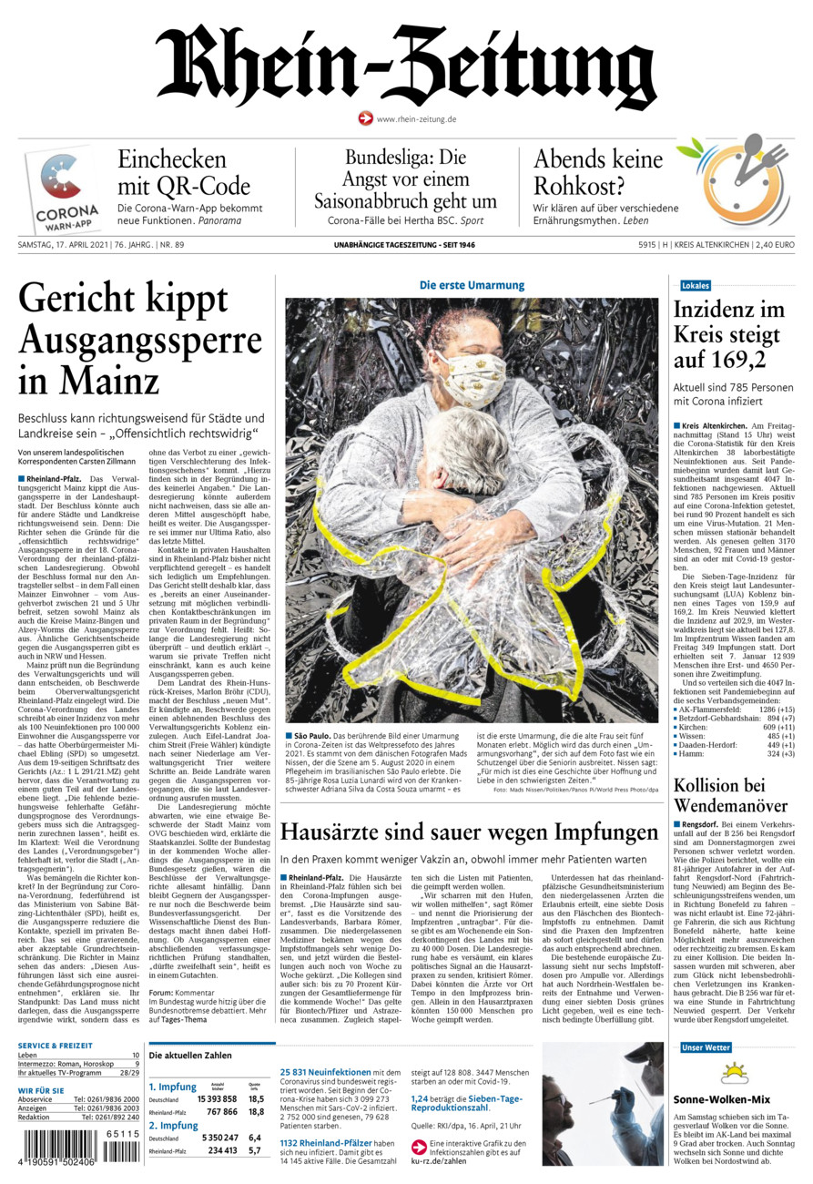 Rhein-Zeitung Kreis Altenkirchen vom Samstag, 17.04.2021