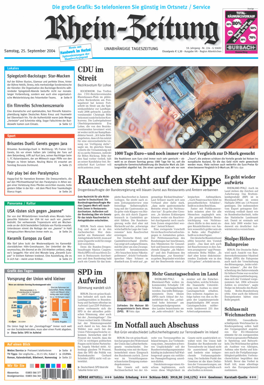 Rhein-Zeitung Kreis Altenkirchen vom Samstag, 25.09.2004