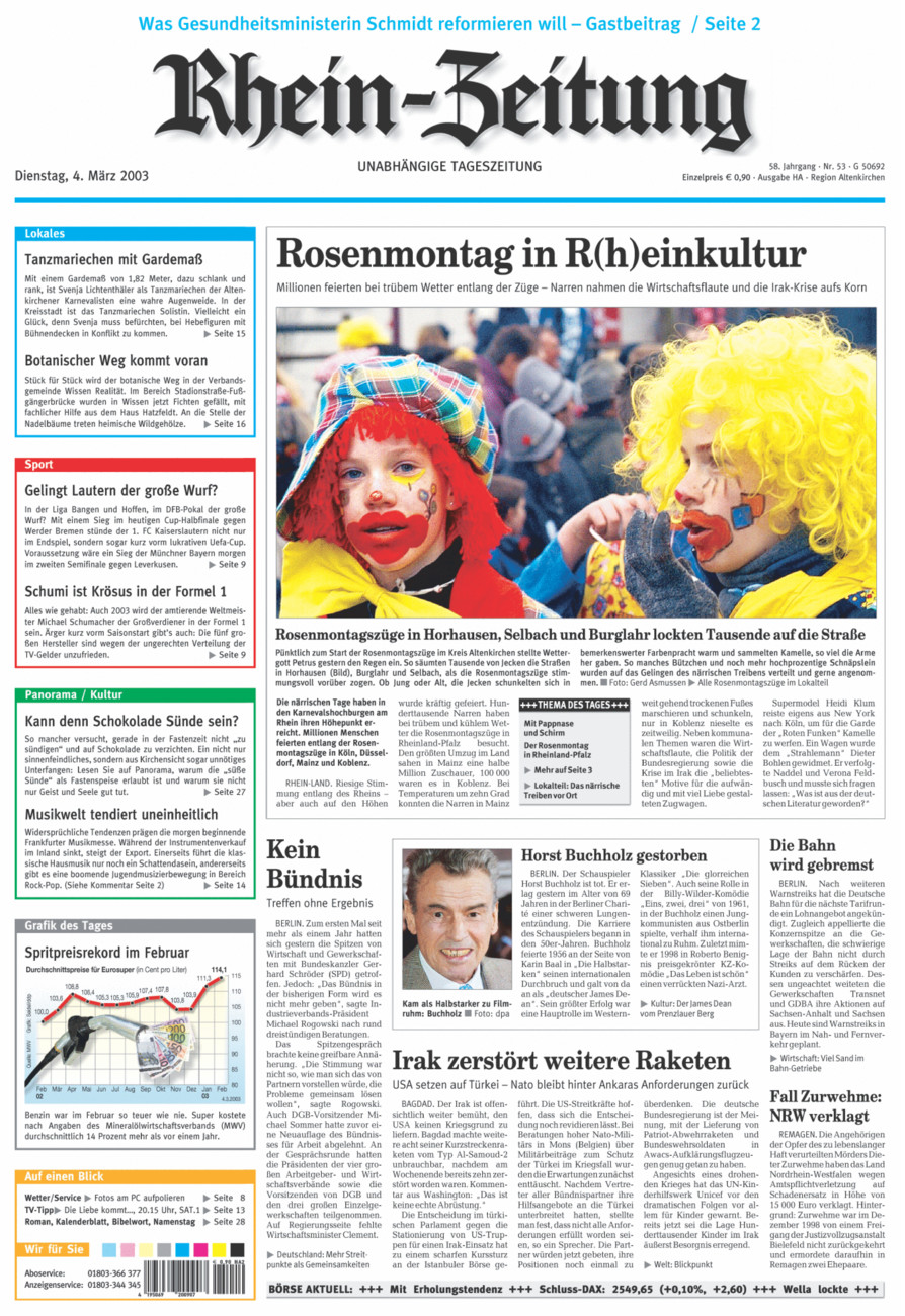 Rhein-Zeitung Kreis Altenkirchen vom Dienstag, 04.03.2003