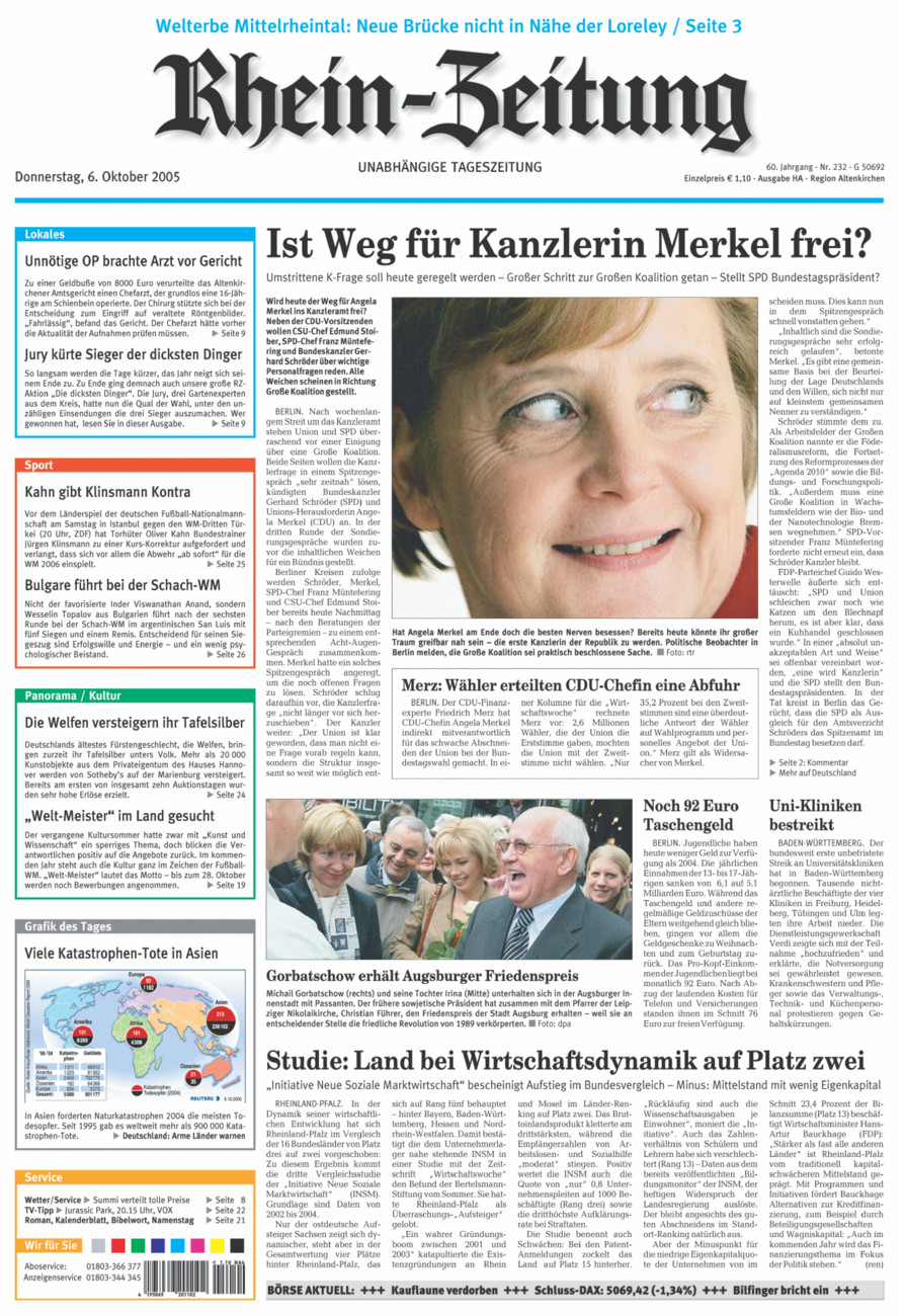 Rhein-Zeitung Kreis Altenkirchen vom Donnerstag, 06.10.2005