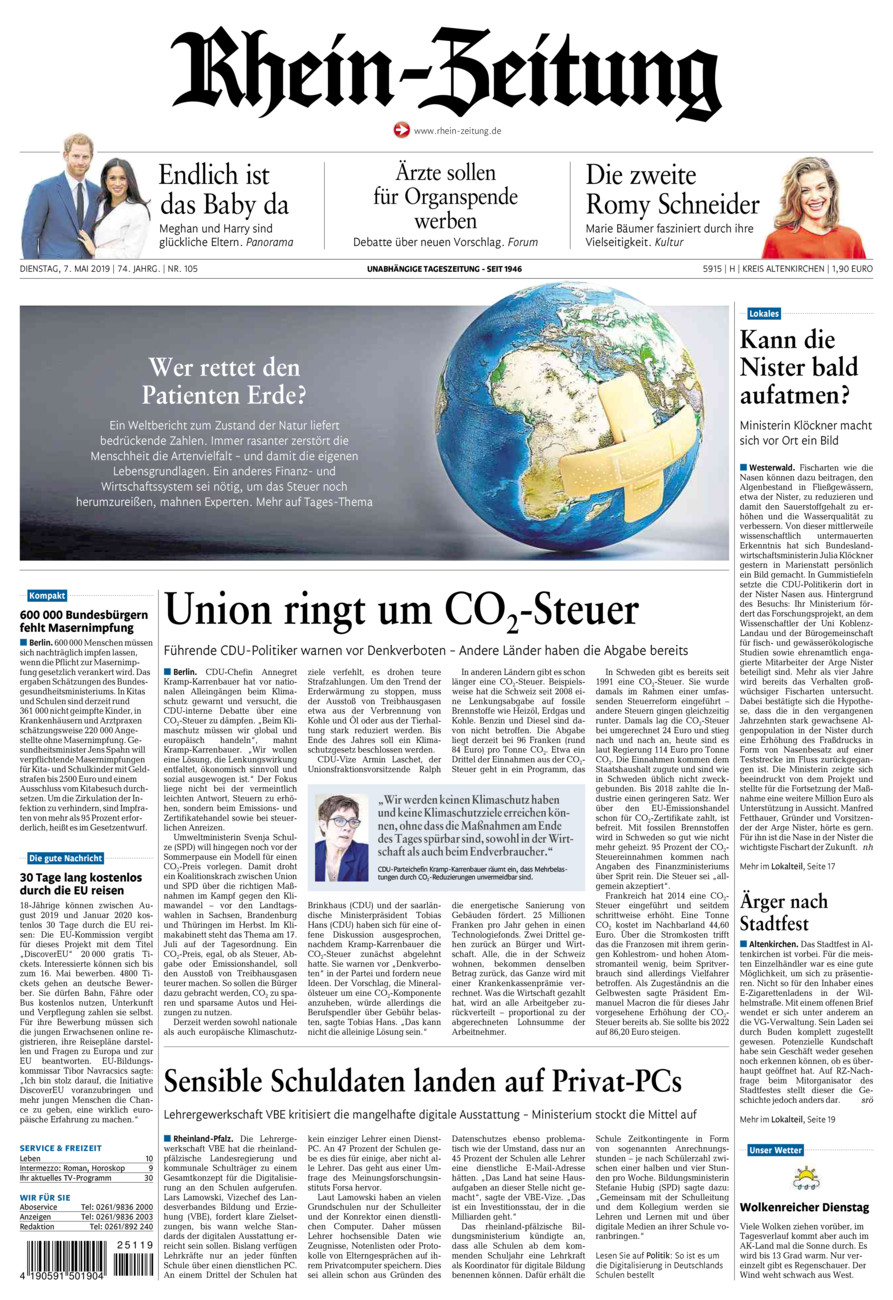 Rhein-Zeitung Kreis Altenkirchen vom Dienstag, 07.05.2019
