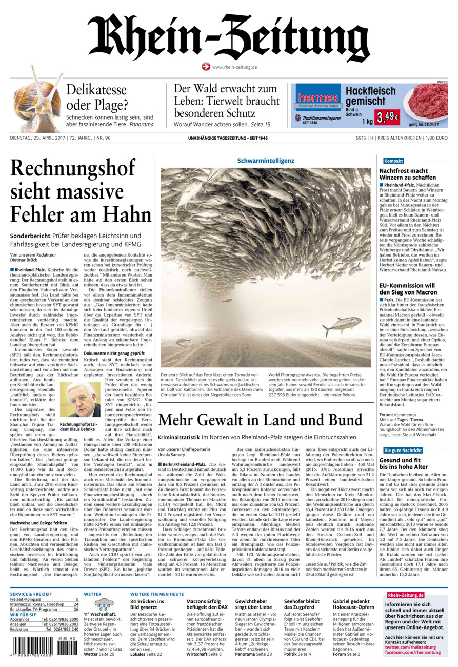 Rhein-Zeitung Kreis Altenkirchen vom Dienstag, 25.04.2017