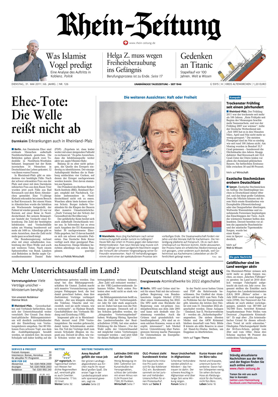 Rhein-Zeitung Kreis Altenkirchen vom Dienstag, 31.05.2011