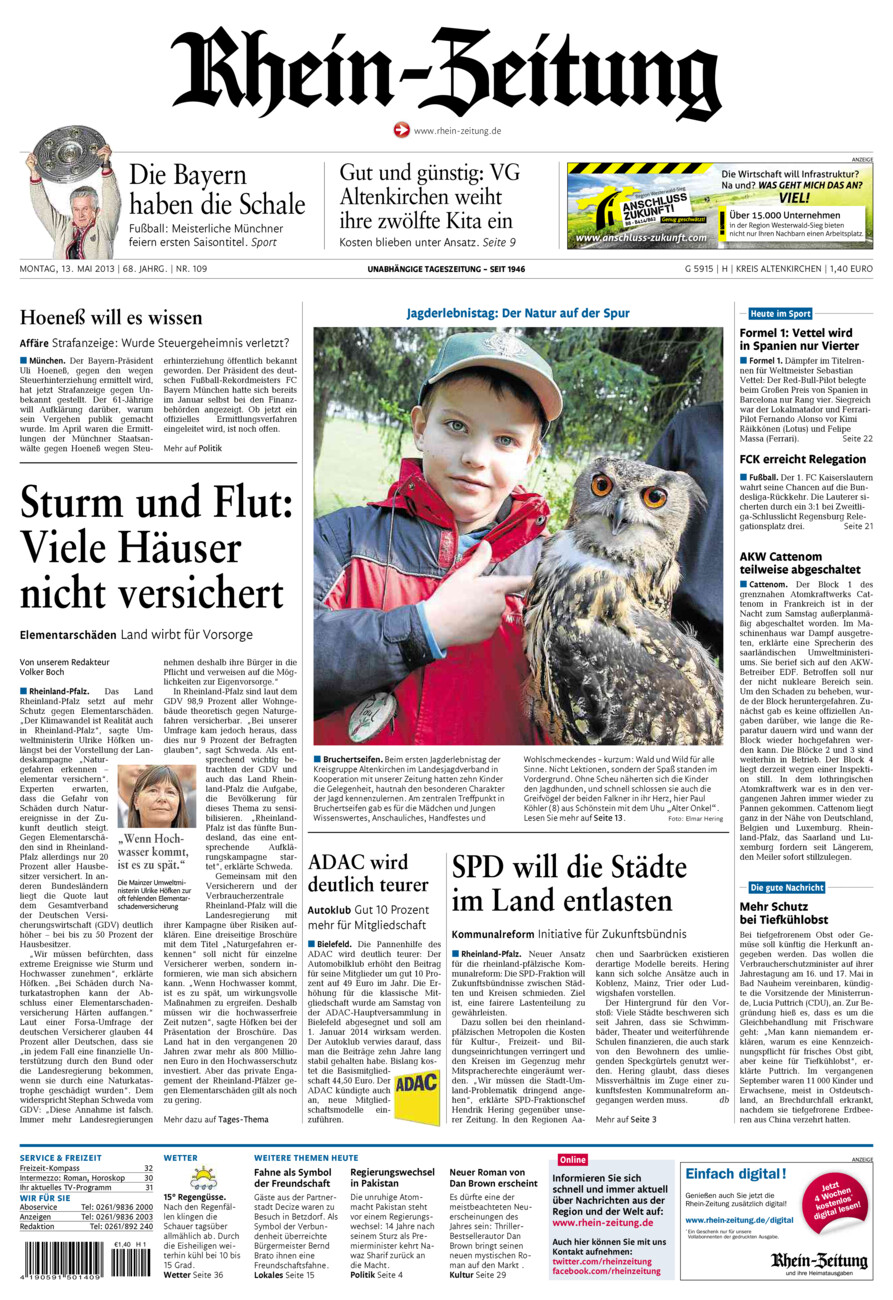 Rhein-Zeitung Kreis Altenkirchen vom Montag, 13.05.2013