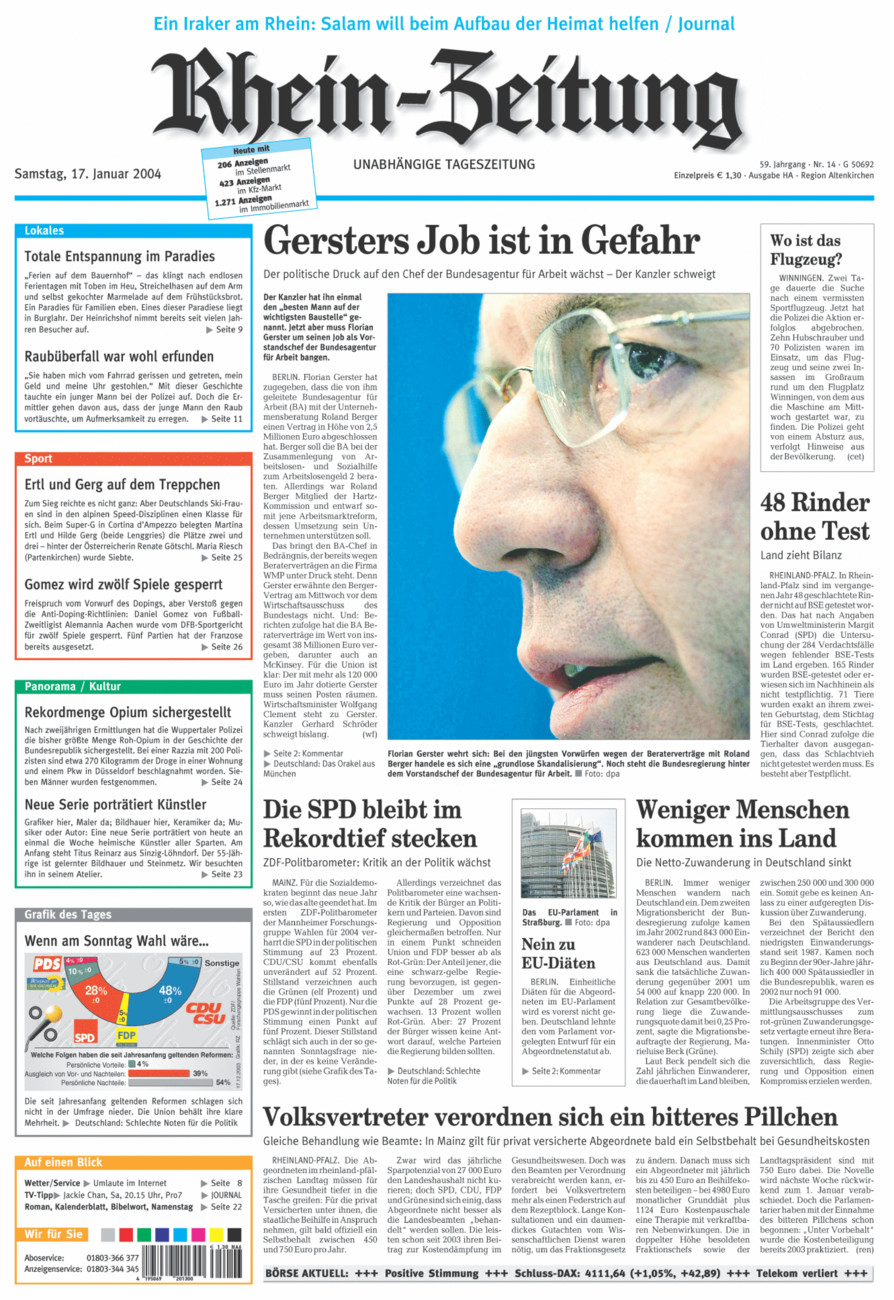 Rhein-Zeitung Kreis Altenkirchen vom Samstag, 17.01.2004