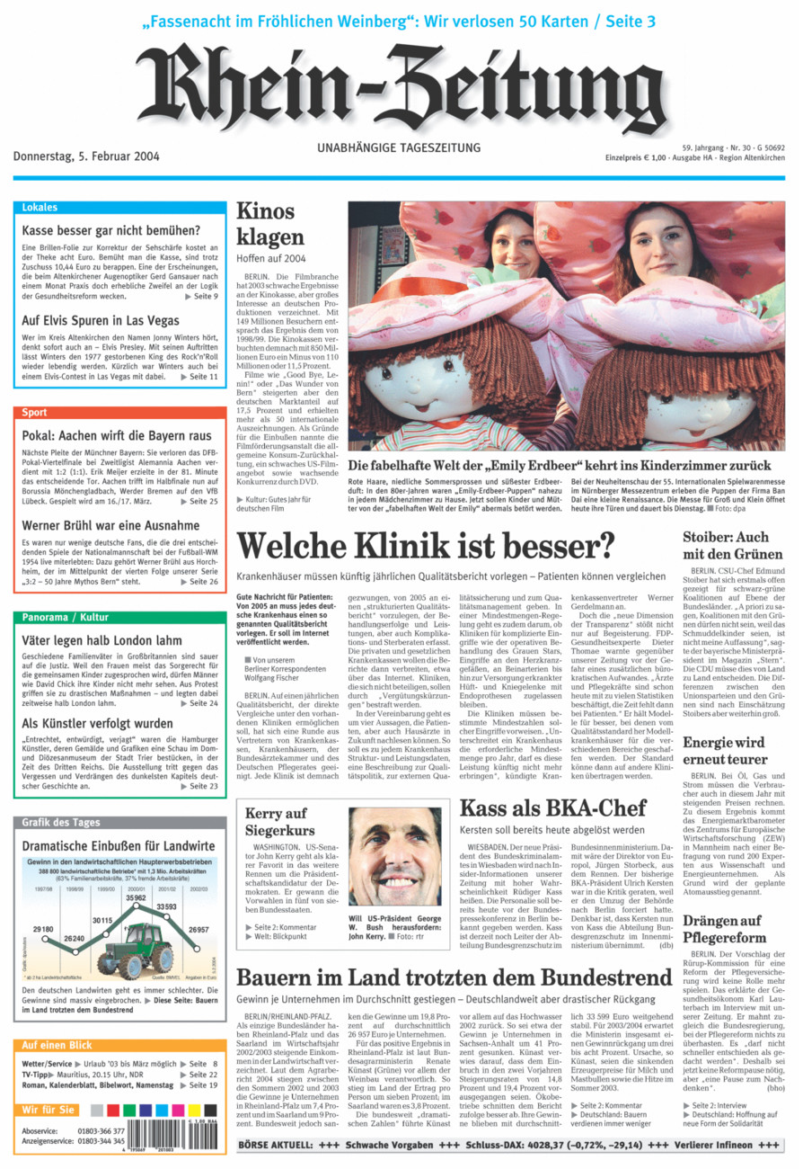 Rhein-Zeitung Kreis Altenkirchen vom Donnerstag, 05.02.2004