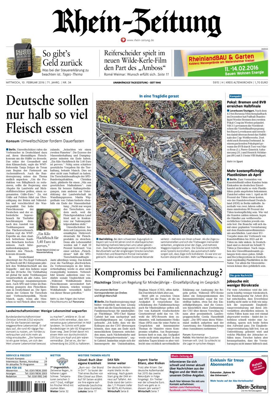 Rhein-Zeitung Kreis Altenkirchen vom Mittwoch, 10.02.2016