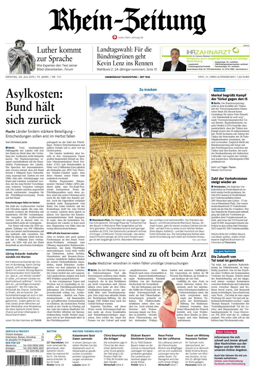 Rhein-Zeitung Kreis Altenkirchen vom Dienstag, 28.07.2015