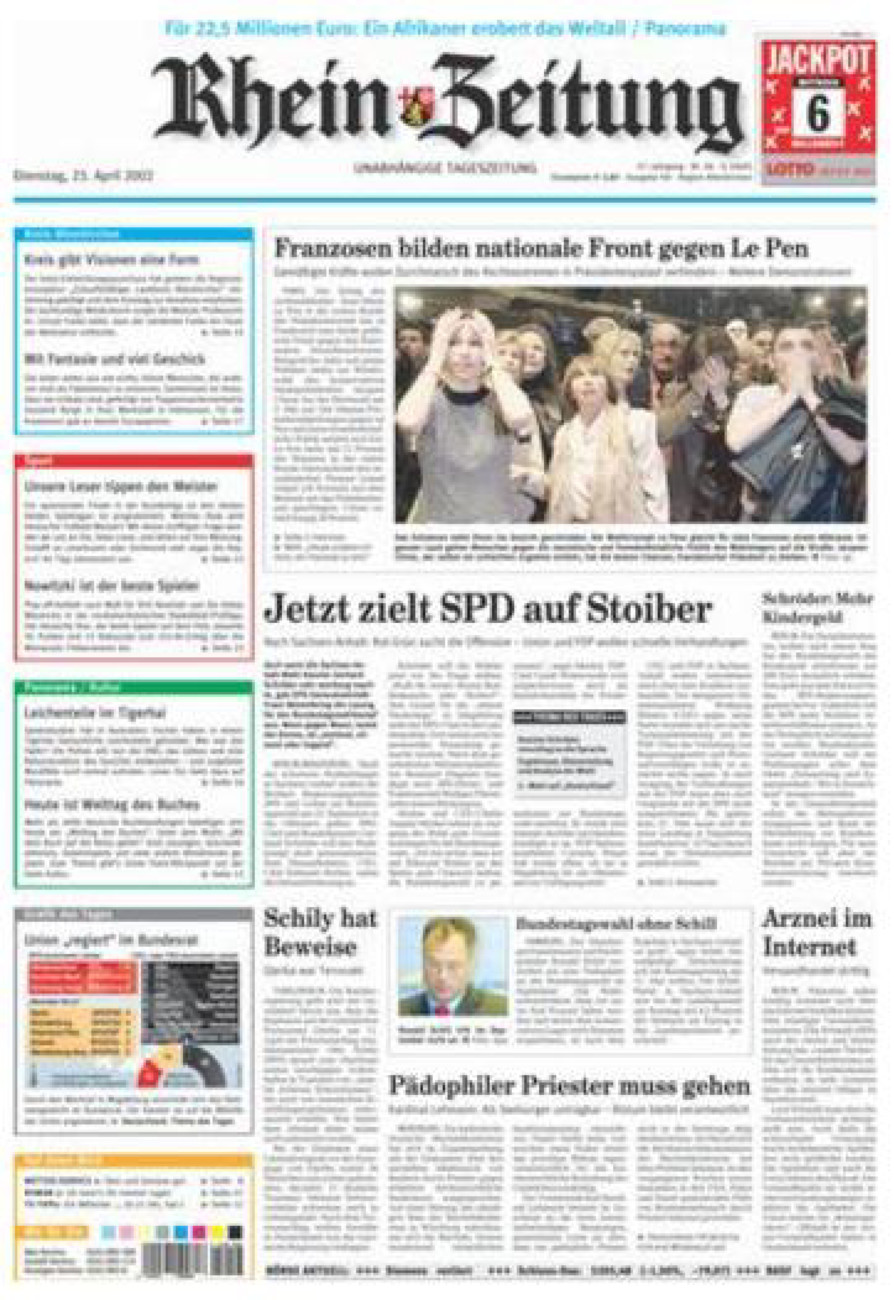 Rhein-Zeitung Kreis Altenkirchen vom Dienstag, 23.04.2002