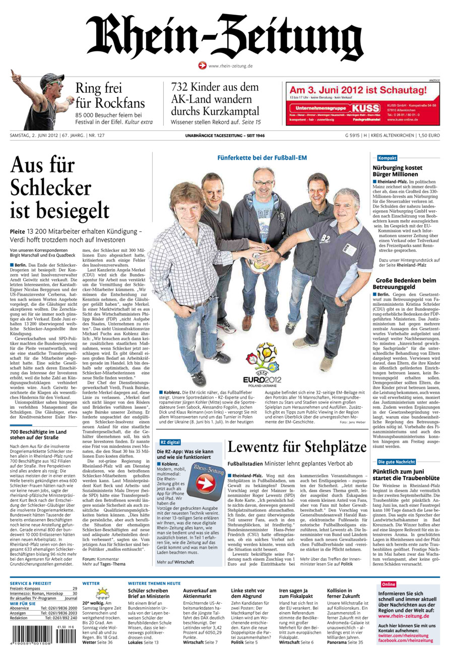 Rhein-Zeitung Kreis Altenkirchen vom Samstag, 02.06.2012