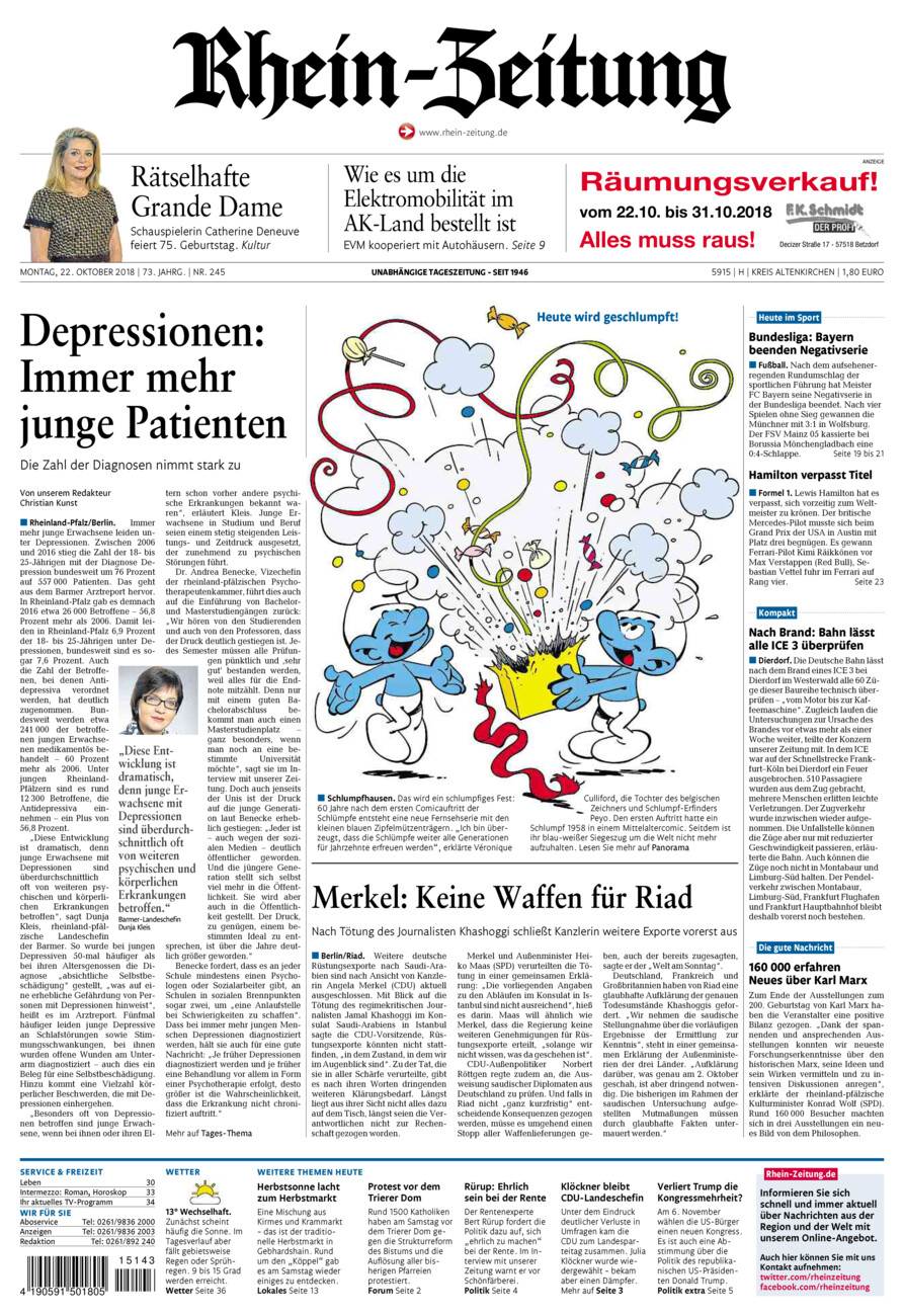 Rhein-Zeitung Kreis Altenkirchen vom Montag, 22.10.2018