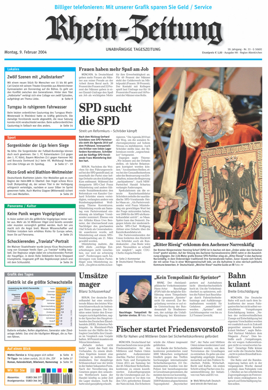Rhein-Zeitung Kreis Altenkirchen vom Montag, 09.02.2004