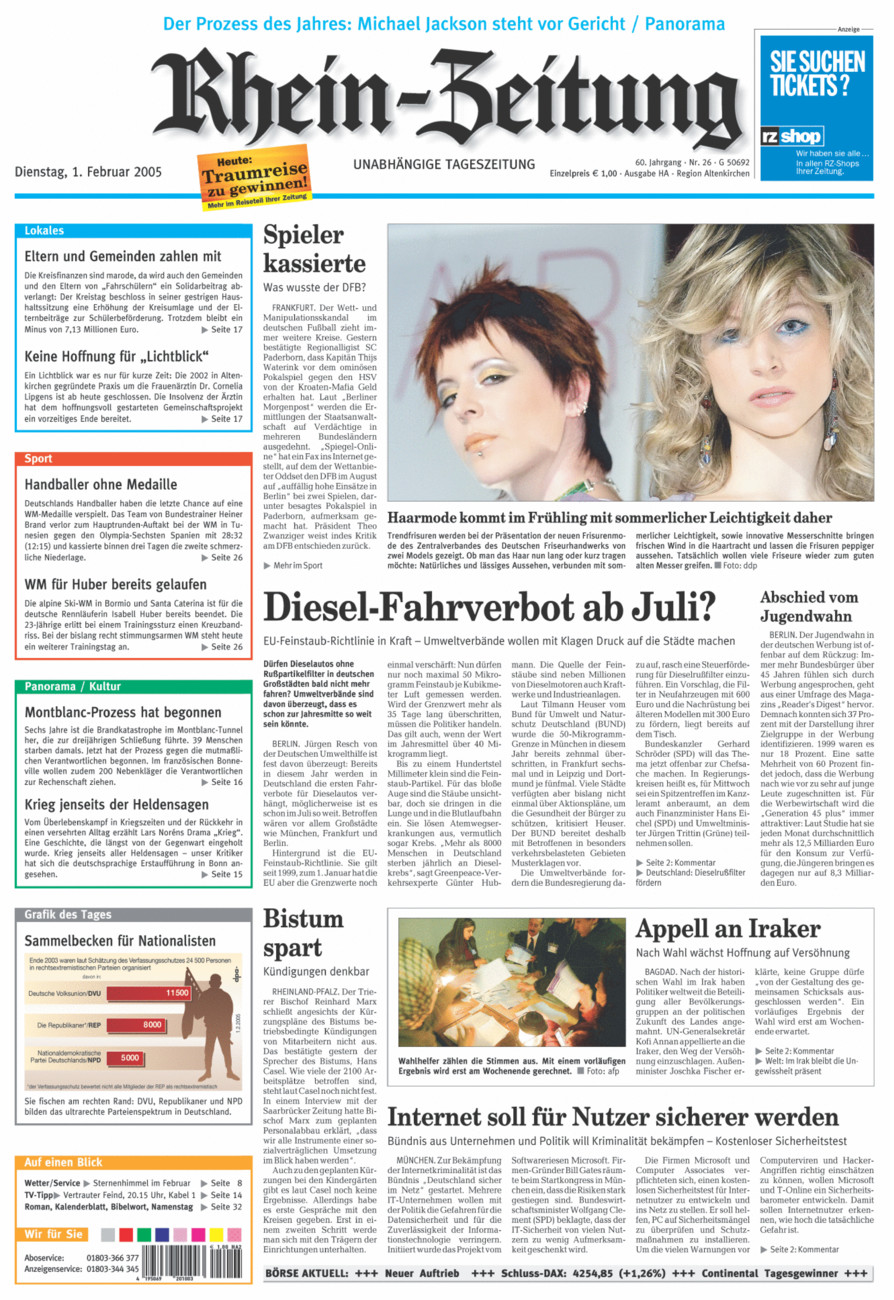 Rhein-Zeitung Kreis Altenkirchen vom Dienstag, 01.02.2005