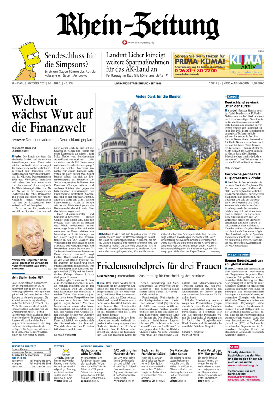 Rhein-Zeitung Kreis Altenkirchen vom Samstag, 08.10.2011
