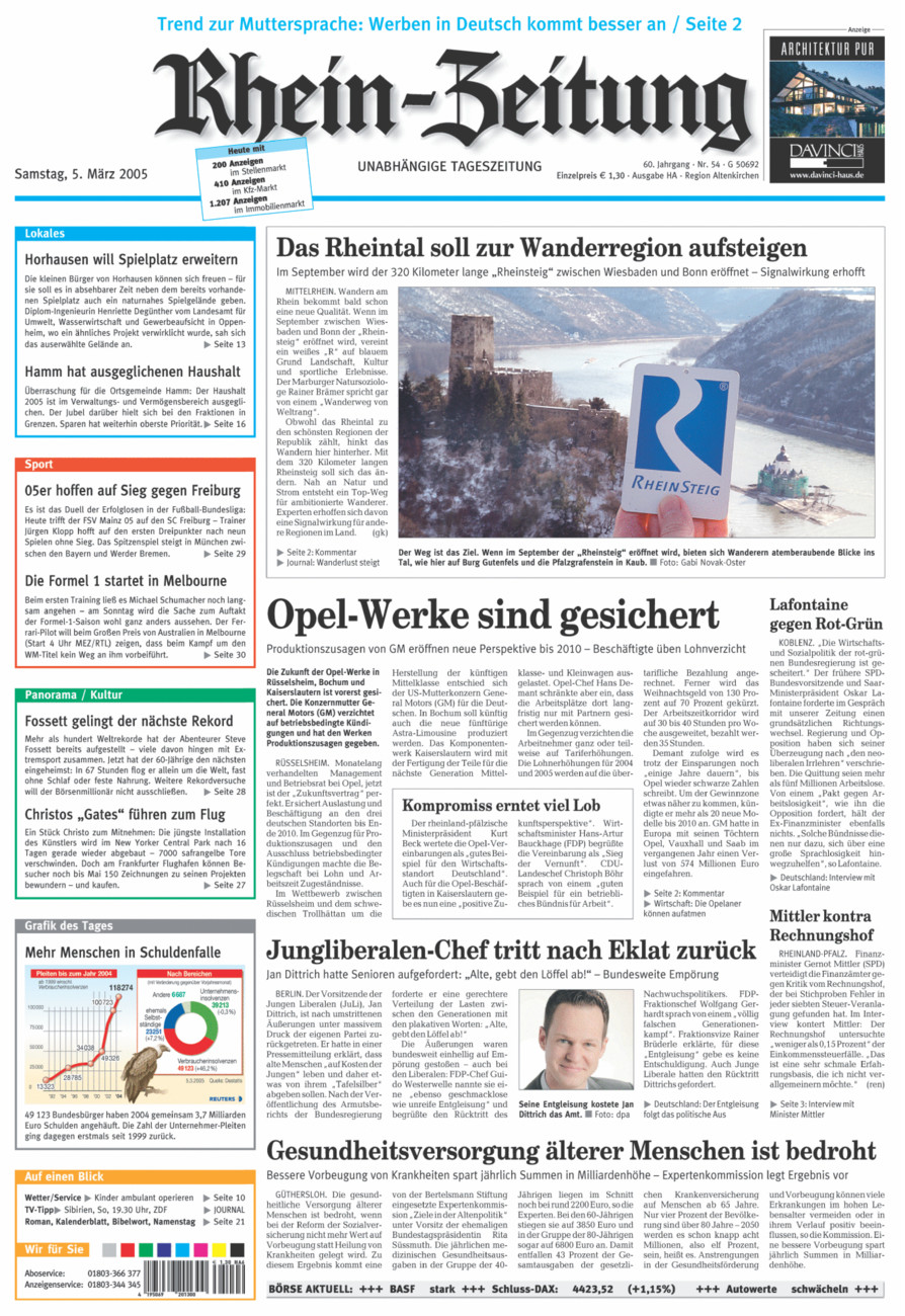 Rhein-Zeitung Kreis Altenkirchen vom Samstag, 05.03.2005